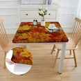 thumbnail image 2 of Acheng Leaves Table Cloth Red and Yellow Background Square Table Cover Waterproof 100% Polyester Fiber 36*36, 2 of 8
