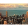 thumbnail image 3 of Levant, Jessica 14x12 Black Modern Framed Museum Art Print Titled - Sunset in Chicago, 3 of 5