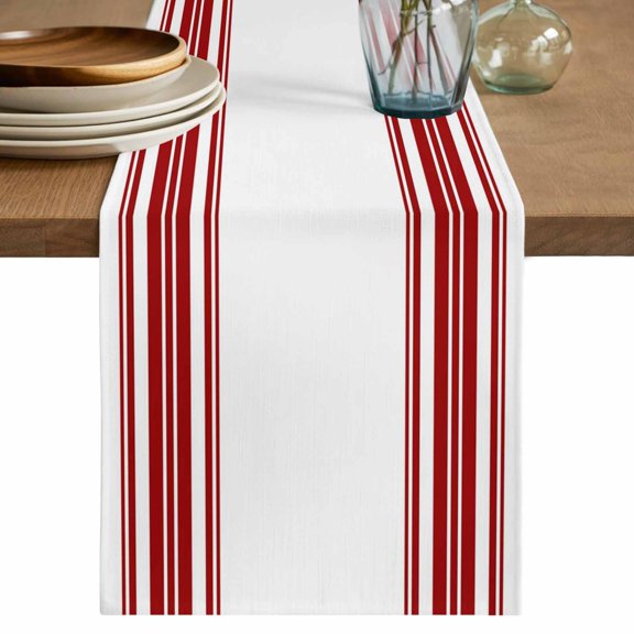 Table Runner 70 Inch Long - Farmhouse Red Stripe Decorative Table Scarf, Modern Minimalist Line Dining Table Runners for Wedding Party Kitchen Dining Tables