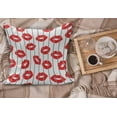 thumbnail image 2 of Glamour Fluffy Throw Pillow Cushion Cover, Woman Lips Behind The Bars Female Love Romance Valentines Day Print, Decorative Square Accent Pillow Case, 26" x 26", Scarlet White and Grey, by Ambesonne, 2 of 5