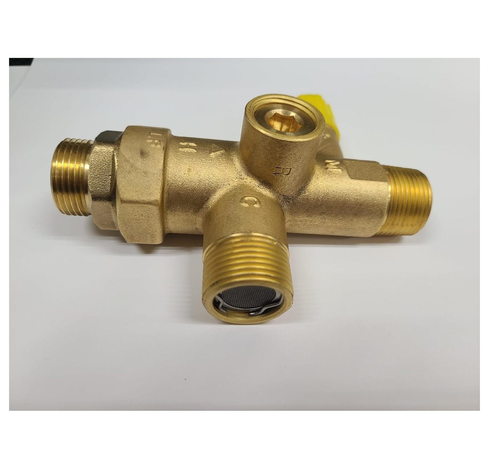 3/4 Inch Booster Water Heater Thermostatic Mixing with Corrugated Hose and temperature gauge, PEX Pipe, PE-RT, CPVC, Copper