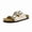Khaki, variant on Men Women Adjustable Double Buckle Strap Sandals with Cork Footbed Comfortable Flat Summer Beach Non-Slip Slides Holiday Casual Walking Brownish Yellow