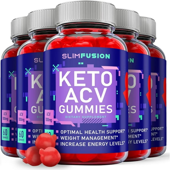 (5 Pack) Slim Fusion Keto ACV Gummies -Apple Cider Vinegar Supplement for Weight Loss - Energy & Focus Boosting Dietary Supplements for Weight Management & Metabolism - Fat Burn - 300 Gummies