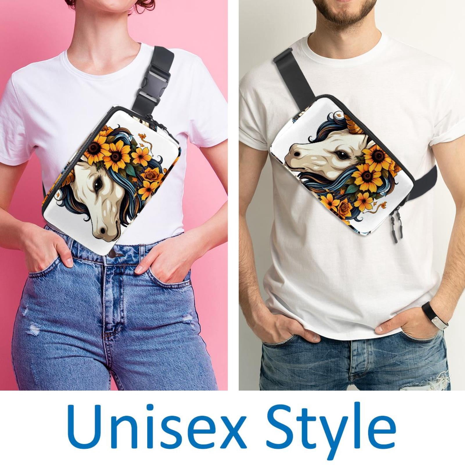 Unicorn skeleton Waist Pack Fanny Pack Running Belt Lightweight Adjustable with Extension Strap Unisex