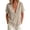 Khaki, variant on Woman Tops Summer V-Neck Short Sleeve Blouse Studded Detail Shirred Front Fashion Top Casual Loose Fit Solid Color Edgy Shirt (White,XXL)