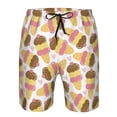 thumbnail image 3 of Balery Cute Ice Cream Traje de Baño Estilo Hawaiano para Hombre, Shorts de Secado Rápido con Bolsillos-X-Large, 3 of 6