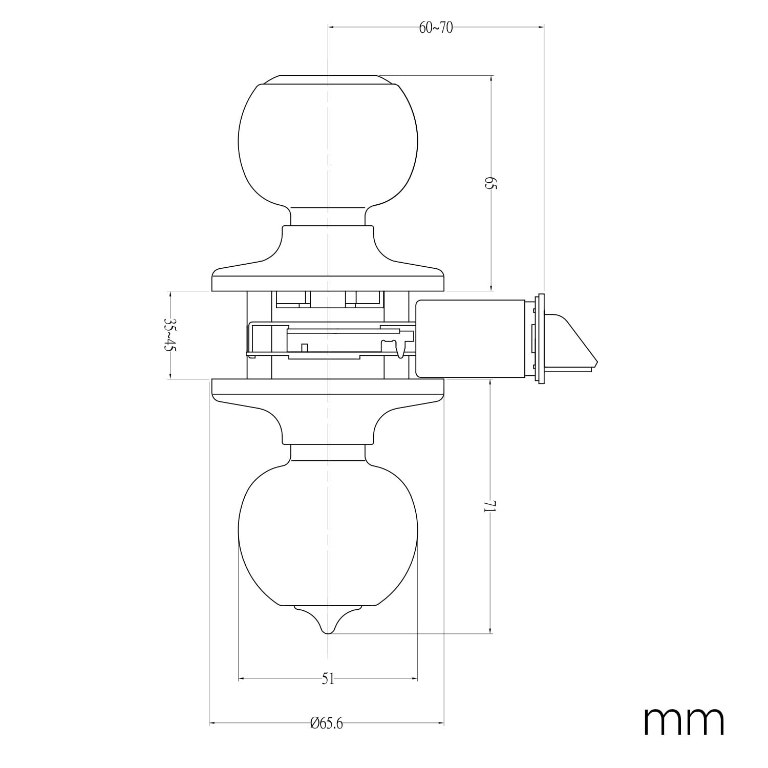 Design House Ball Keyed Entry Door Knob, Satin Chrome