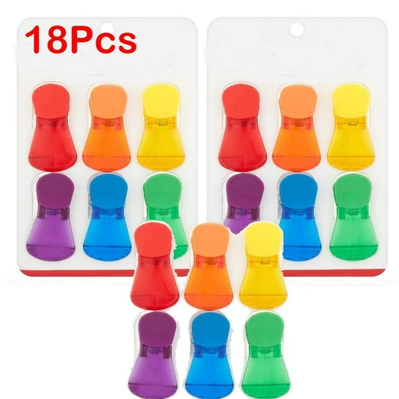 18Pcs Food Sealing Clips High Durability Moisture-proof Plastic Food Snack Sealer Refrigerator Magnetic Bag Clips Home Supplies