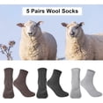 thumbnail image 4 of Pack of 5 Womens Winter Socks Warm Thick Knit Wool Soft Vintage Casual Crew Socks Gifts, 4 of 6