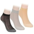 thumbnail image 3 of Gustave 15 Pairs Ankle High Mesh Sheer Socks for Women Anti-Slip Cotton Sole Silk Nylon Socks Soft Elastic Thin Transparent Socks for Summer "Black+Gray+Beige", 3 of 11