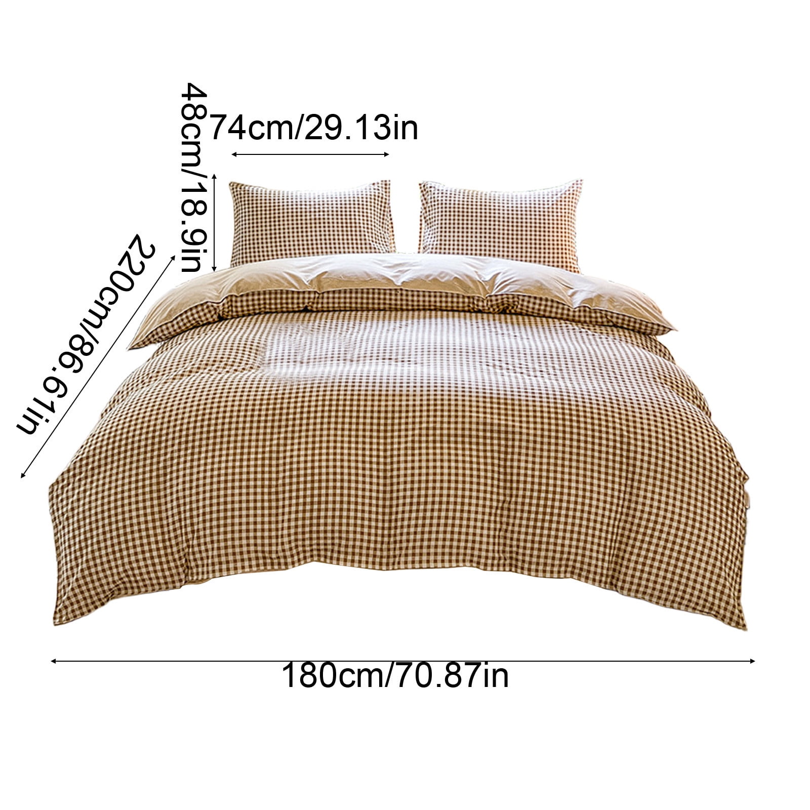 Bedding Sets Queen - Brown Polyester Bed Sheets, 4 Piece Duvet Cover Set, Soft Wrinkle Resistant, Easy Care