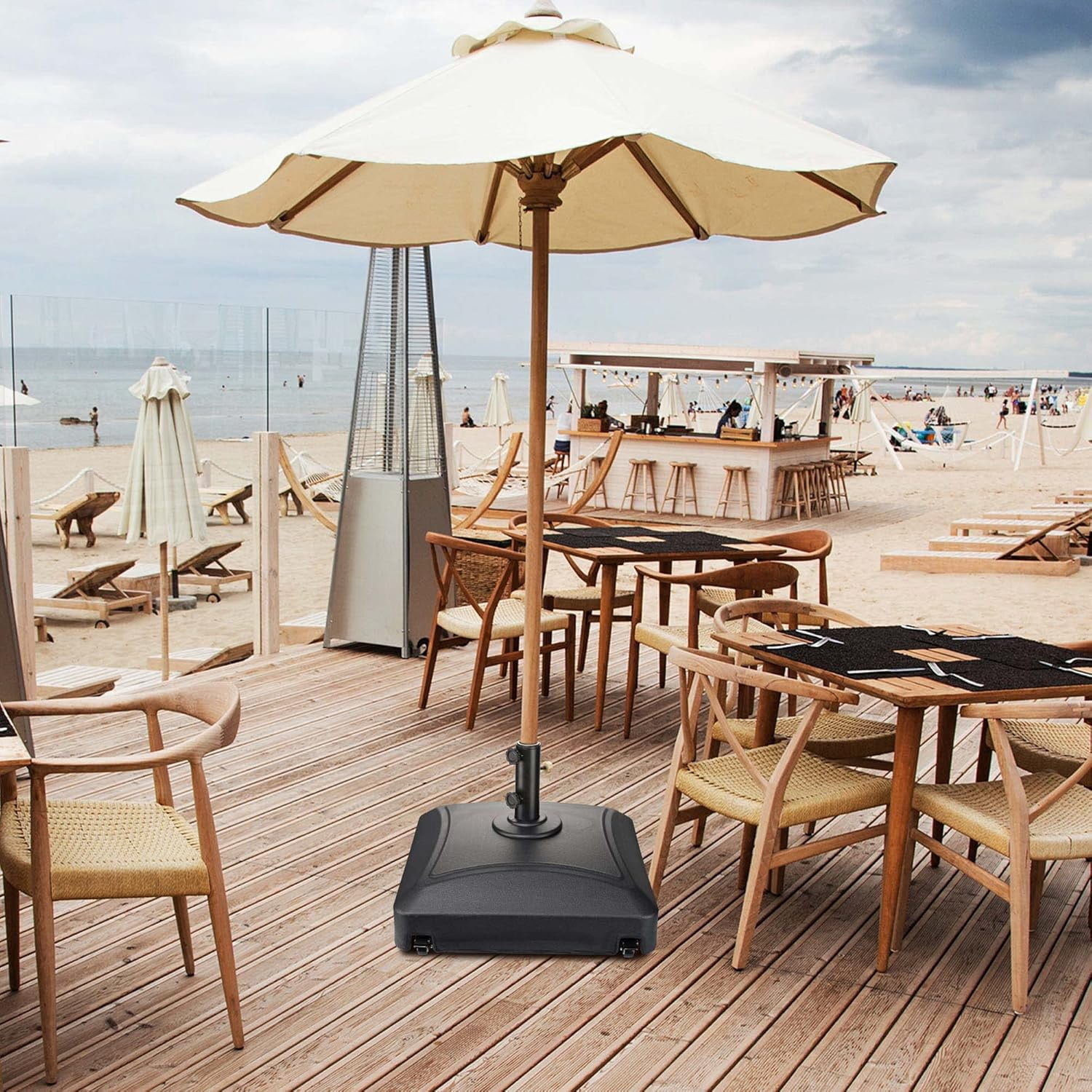 Outdoor Umbrella Weight with Wheels 88-143 lbs