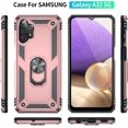 thumbnail image 2 of for Galaxy A32 5G Case,Samsung A32 5G Case, with HD Screen Protector,[Military Grade] Ring Car Mount Kickstand Hybrid Hard PC Soft TPU Shockproof Protective Case for A32 5G (Rose Gold), 2 of 14