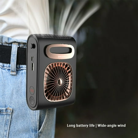 

Portable Waist Clip Fan 3 Speeds Clip On Waist Fan USB Handheld Fan Hands-free Belt Fan forJobsite Farm Fishing Gardening And M
