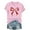 Pink, variant on Kaemgyyd Valentine Shirts for Women Vintage Bow Printed T Shirt Rolled up Short Sleeve Valentines Gift Casual Tee Tops