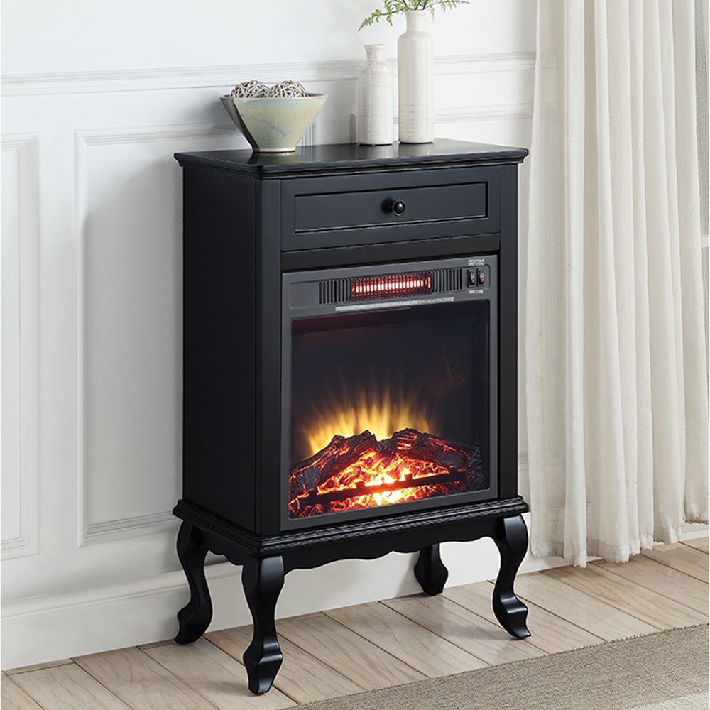 Fashnice Electric Fireplaces Infrared Portable Stove Heating Wire  Rectangular Cabinet LED Flames Living Room Bedroom Black - Walmart.com