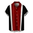 thumbnail image 1 of BOBOGOJP Mens Short Sleeve Shirts Printed Two Pocket Short Sleeve Button Work Shirt,Red L, 1 of 5