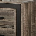 thumbnail image 3 of Nny 26 Inch Nightstand with 2 Drawers- Black Handles- Brown Wood Finish, 3 of 6