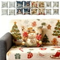 thumbnail image 3 of Set of 4 Winter Throw Pillow Covers,White Christmas Theme Decorative Cushion Cases,Luxury Christmas Themed Cushion Covers,Holiday Farmhouse for Sofa Bed Couch Home Living Room 18x18 Inch, 3 of 9