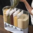Dry Food Dispenser,Wall mounted 5 Grid Cereal Dispenser,Rice dispenser