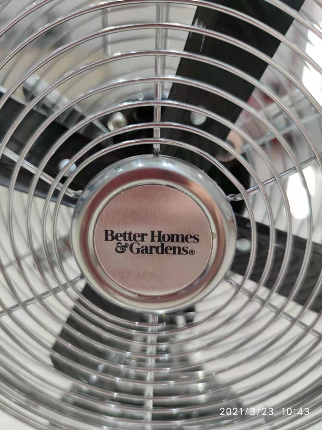 Better Homes & Gardens 8" 3-Speed Black Retro Metal Tiltable-Head Oscillating New Table Fan