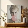 thumbnail image 6 of Pink Bubble Gum Girl Canvas Art Print，Suitable for Living Room， Bedroom， Bathroom， Office， and Hallway Decoration., 6 of 8