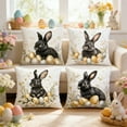 thumbnail image 1 of Fwttom Easter Decorations 4pcs Easter Pillow Rabbits And Easter Egg Patterns Throw Pillow Cases Decorative Cushion Covers for Sofa Couch Home Easter Decor, 1 of 6