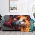 thumbnail image 2 of Honeii Oil Painting Colorful Hamster print throw blanket, crafted from cozy cotton flannel, offers versatile home decor as a bedding suitable for all seasons.-40"x30", 2 of 6