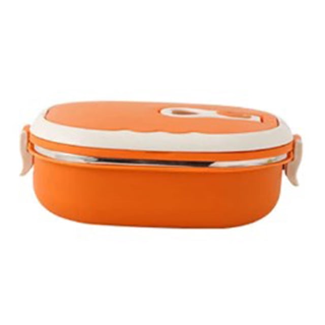 WIFKLSIIPG Stainless Steel Insulated Lunch Box Rectangular Lunch Box Student Lunch Box SeaLED Steel Fresh Keeping Box(Orange)