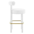 thumbnail image 4 of Modway Toulouse Performance Velvet Bar Stool - Set of 2 in White Gold, 4 of 10