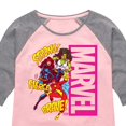 thumbnail image 3 of Marvel - Super Hero Women Sound Effects - Toddler And Youth Girls Shirt Tail Raglan, 3 of 5