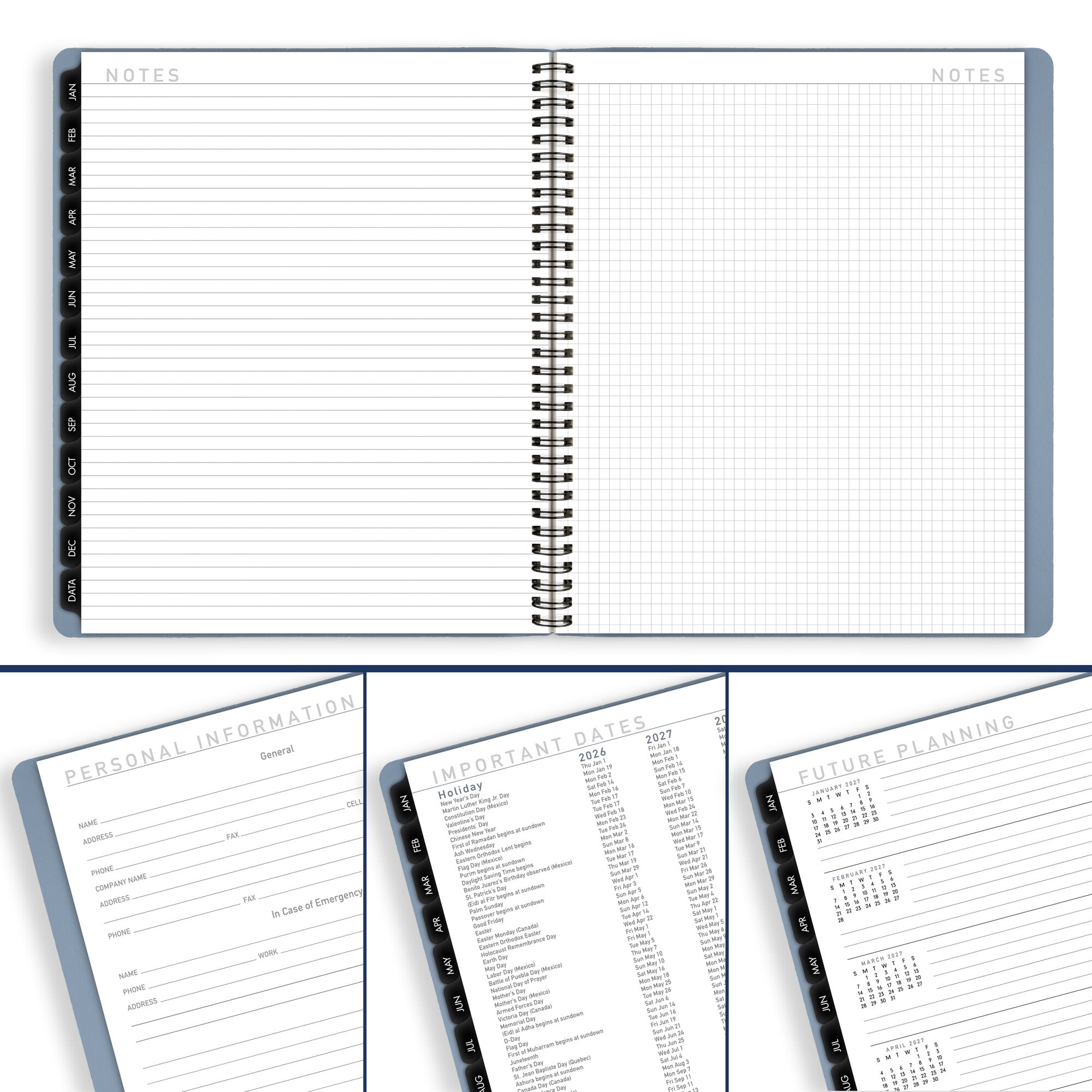 AT-A-GLANCE Contemporary 2026 Monthly Planner Drizzle Large 9 x 11 - Weekly