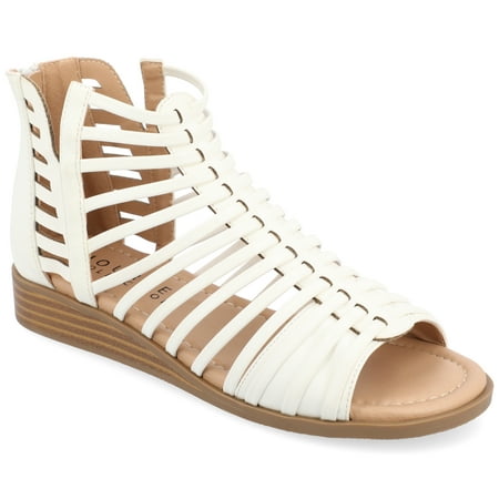 

Journee Collection Womens Delilah Tru Comfort Foam Gladiator Sliver Wedge Sandals
