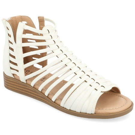 

Journee Collection Womens Delilah Tru Comfort Foam Gladiator Sliver Wedge Sandals