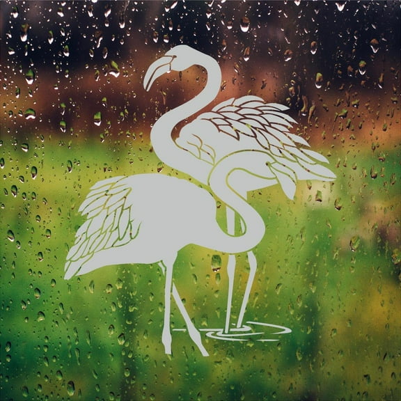 Flamingo Etched Glass Vinyl Decals for Shower Doors Windows