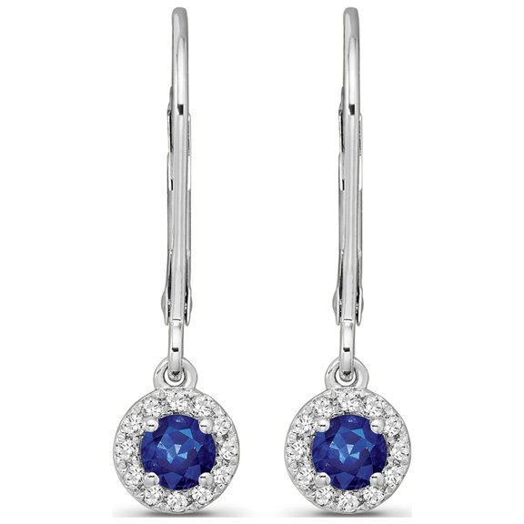 ARAIYA JEWELRY Sterling Silver Diamond and Blue Sapphire Dangle Earrings for Women