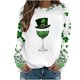 thumbnail image 3 of TaTaai Womens Raglan Sleeve Pullover Sweatshirt Long Sleeve Crewneck St Patricks Day Print Casual Loose Fit Holiday Top Gift, 3 of 5