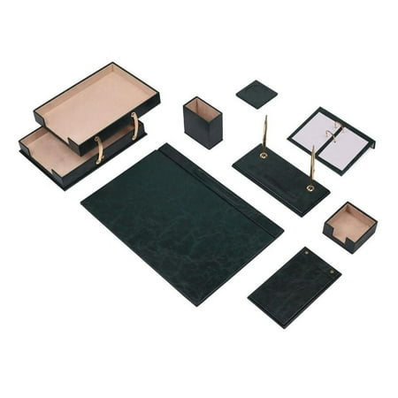 Leather Desk Set - Desk Organizer Set - Office Desk Pad Accessories - Double Document Tray - 10 Accessories-Desk Organizer - Office Desk Accessories - Desktop Storage - 10 PCS