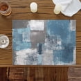 thumbnail image 4 of Blue Grey White Graffiti Graffiti Placemats Set of 4,Wipeable Washable Table Mats for Dining Tables, Modern Abstract Art Place Mats for Kitchen Event Party Tabletop Decor, 4 of 9