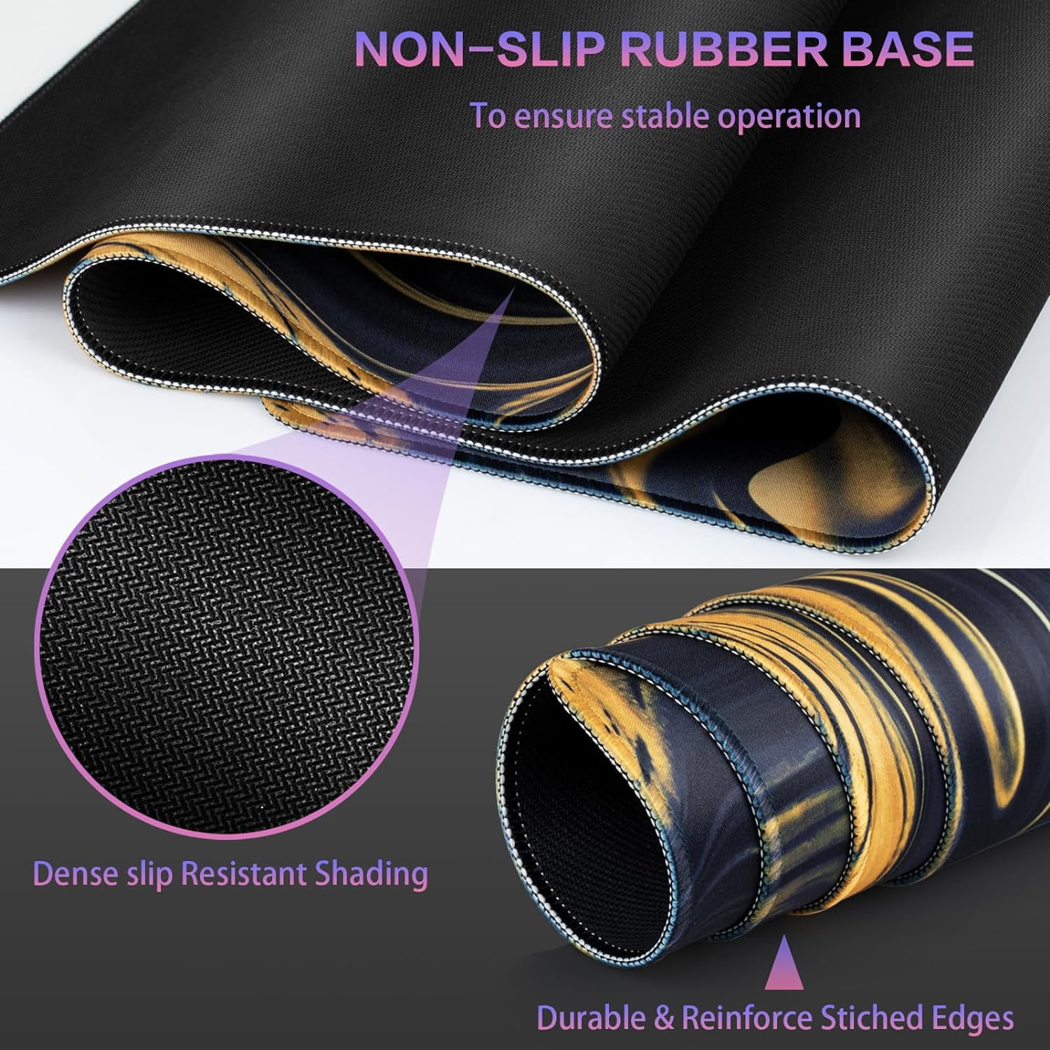 Gaming Mouse Pad, Fluid Pattern Mouse Pad 31.5x15.7inch Large Extended Computer Mouse Mat Keyboard Full Desk Mousepad for Gaming, Office, Home