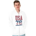 thumbnail image 4 of Patriotic USA 76 American Flag Unisex Fleece Graphic Zip Up Hoodie Brisco Brands 3X, 4 of 6
