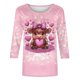 thumbnail image 3 of TaTaai Valentine's Day Cow Print Women's Tee, Loose Fit Three Quarter Sleeve Pullover, Cute Casual Top Gift, 3 of 5