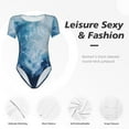thumbnail image 4 of Fotbe Abstract Ocean Waves Body de Mujer con Cuello Redondo y Mangas Cortas, Sin Mangas Ajustado, Suave, Cómodo y Básico-Medium, 4 of 7