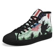 thumbnail image 7 of Bigfoot Celebrate Fourth Of July Independence Day High Top Canvas Shoes Sneakers Black Size 4.5, 7 of 7