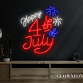thumbnail image 3 of Glowneon Happy 4th Of July Neon Sign, Happy Independence Day Led Sign, 3 of 5