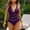 Purple, variant on Bathing Suits for Women,Women Solid Color Backless Strap Bikini Swimsuit Green L