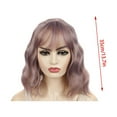 thumbnail image 3 of Ganfancp 1Pc Color Púrpura Diaria Peluca Corta Ondulada Pelo Corto Flequillo Fino Rebajas Flash Deals 1X Peluca, 3 of 5