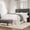 Dark Gray, Fabric, variant on Amolife Full Bed Frame with Adjustable Headboard, Upholstered Platform Bed, No Box Spring Required, Black