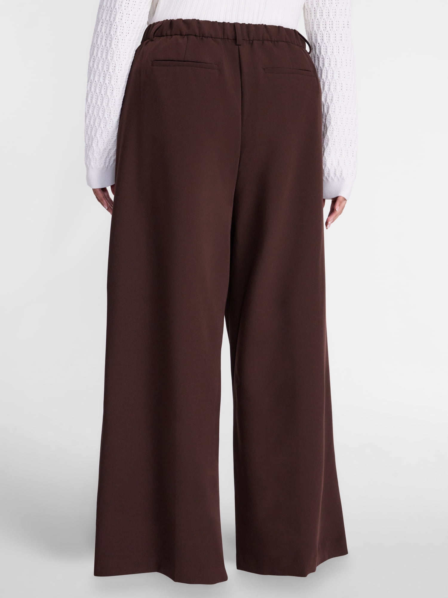 Terra & Sky Women's Plus Wide Leg Pleated Pants, Sizes 0X-5X