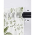 thumbnail image 6 of Sage Green Flower Tier Curtains 45 Inch Length,Sheer Curtains for Bedroom Living Room Window Watercolor Gradient Retro Floral Rod Pocket Drapes Kitchen Curtains Small Half Window 27.5"x45" 2 Panels, 6 of 7